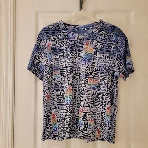 Athleta Pride T-Shirt Size Small Blue White Rainbow LGBTQ+ Equality Tee NWOT